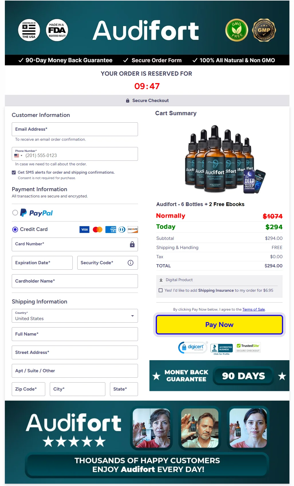 Audifort order page 3